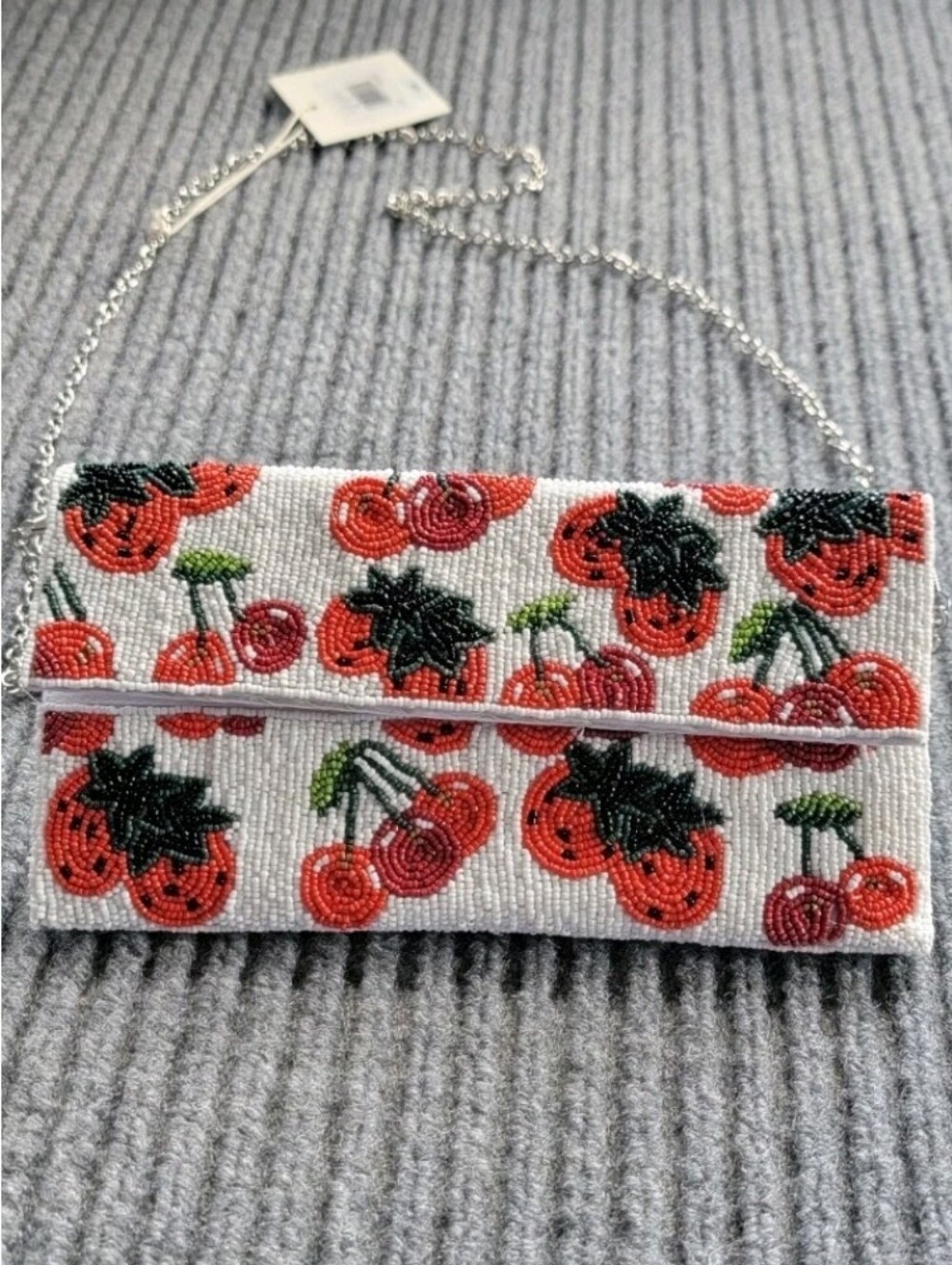 Beaded Strawberry Bag, Clutch Over The Shoulder Sol and Mer
